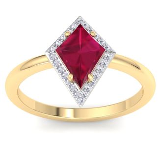 Ruby Ring: 1 3/4 Carat Ruby and Diamond Ring