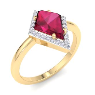 Ruby Ring: 1 3/4 Carat Ruby and Diamond Ring