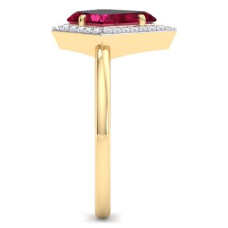 Ruby Ring: 1 3/4 Carat Ruby and Diamond Ring