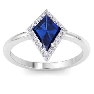 Sapphire Ring: 1 3/4 Carat Sapphire and Diamond Ring