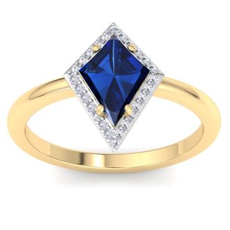 Sapphire Ring: 1 3/4 Carat Sapphire and Diamond Ring