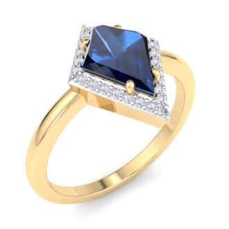 Sapphire Ring: 1 3/4 Carat Sapphire and Diamond Ring