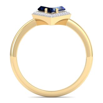 Sapphire Ring: 1 3/4 Carat Sapphire and Diamond Ring
