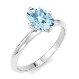 Aquamarine Ring: 1 Carat Aquamarine Ring