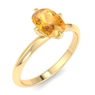 Citrine Ring: 1 Carat Citrine Ring