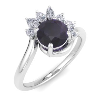 Amethyst Ring: 1 1/4 Carat Amethyst and Diamond Ring