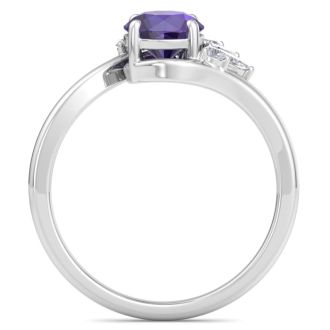 Amethyst Ring: 1 1/4 Carat Amethyst and Diamond Ring