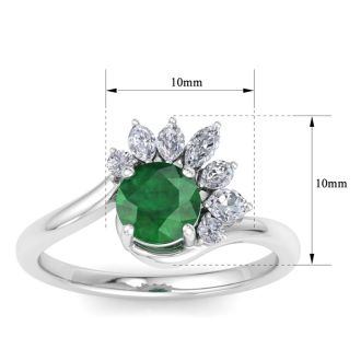 Emerald Ring: 1 1/4 Carat Emerald and Diamond Ring