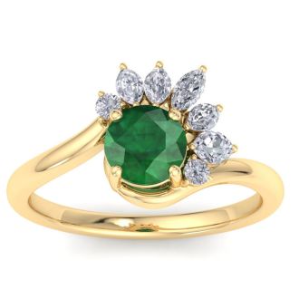 Emerald Ring: 1 1/4 Carat Emerald and Diamond Ring