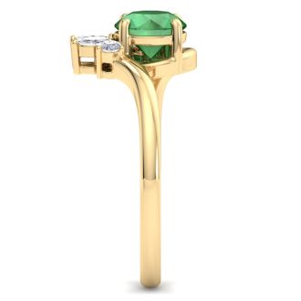 Emerald Ring: 1 1/4 Carat Emerald and Diamond Ring
