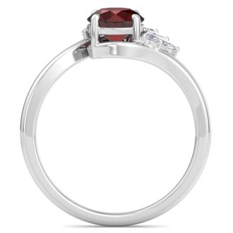 Garnet Ring: 2 Carat Garnet and Diamond Ring