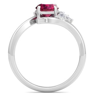 Ruby Ring: 1 1/4 Carat Ruby and Diamond Ring
