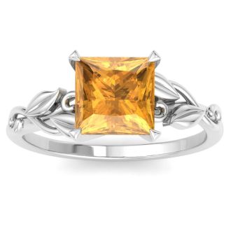 Citrine Ring: 1 1/2 Carat Citrine Ring