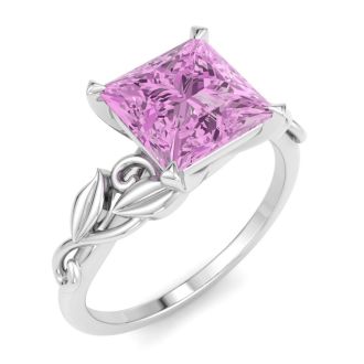 Pink Topaz Ring: 1 1/2 Carat Pink Topaz Ring