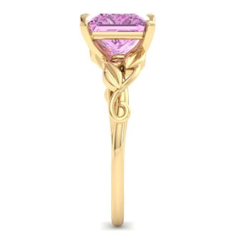 Pink Topaz Ring: 1 1/2 Carat Pink Topaz Ring