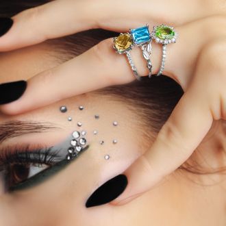 Citrine Ring: 1 1/2 Carat Cushion Cut Citrine and Diamond Ring