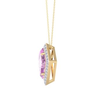 Pink Topaz Necklace: 1 3/4 Carat Pink Topaz and Diamond Necklace