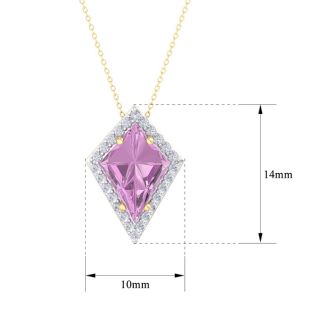 Pink Topaz Necklace: 1 3/4 Carat Pink Topaz and Diamond Necklace