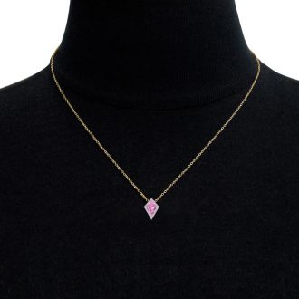 Pink Topaz Necklace: 1 3/4 Carat Pink Topaz and Diamond Necklace