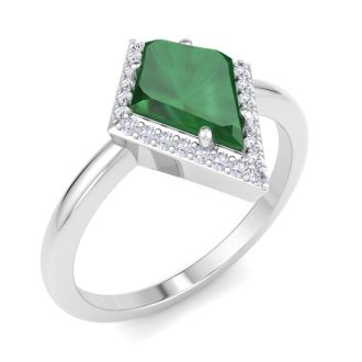 Emerald Ring: 1 3/4 Carat Emerald and Diamond Ring