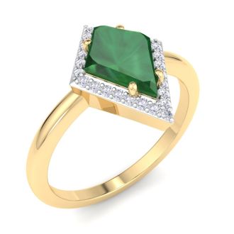 Emerald Ring: 1 3/4 Carat Emerald and Diamond Ring