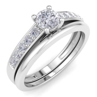 1/2ct Classic Diamond Bridal Set in 14k White Gold