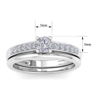 1/2ct Classic Diamond Bridal Set in 14k White Gold