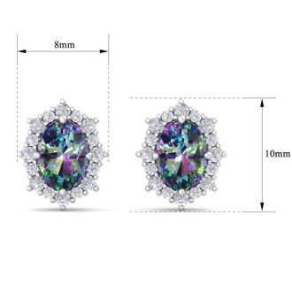 Mystic Topaz Earrings: 2 1/2 Carat Mystic Topaz and Diamond Earrings