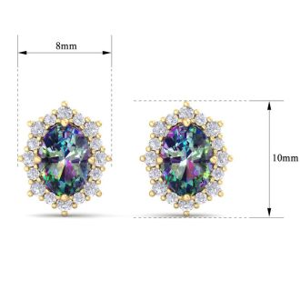 Mystic Topaz Earrings: 2 1/2 Carat Mystic Topaz and Diamond Earrings