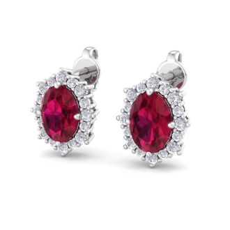 Ruby Earrings: 2 1/2 Carat Ruby and Diamond Earrings