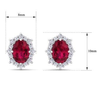 Ruby Earrings: 2 1/2 Carat Ruby and Diamond Earrings