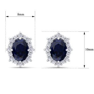 Sapphire Earrings: 2 1/2 Carat Sapphire and Diamond Earrings