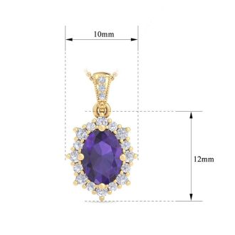 Amethyst Necklace: 1 1/3 Carat Amethyst and Diamond Necklace