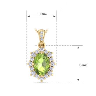 Peridot Necklace: 1 3/4 Carat Peridot and Diamond Necklace