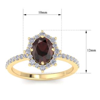 Garnet Ring: 2 Carat Garnet and Diamond Ring