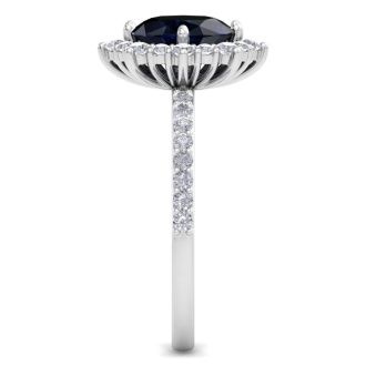 Sapphire Ring: 2 Carat Sapphire and Diamond Ring