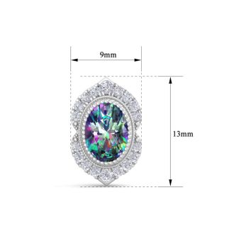 Mystic Topaz Earrings: 2 1/2 Carat Mystic Topaz and Diamond Earrings