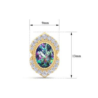 Mystic Topaz Earrings: 2 1/2 Carat Mystic Topaz and Diamond Earrings