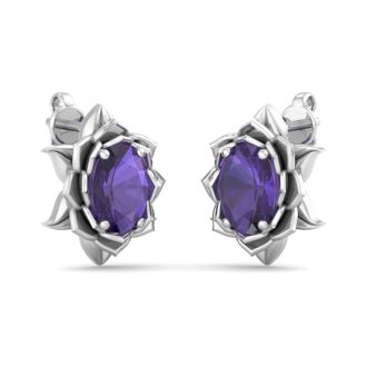 Amethyst Earrings: 1 1/2 Carat Amethyst Earrings