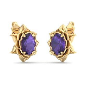 Amethyst Earrings: 1 1/2 Carat Amethyst Earrings