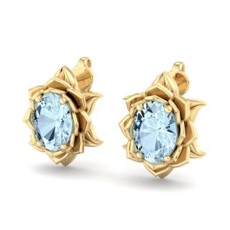 Aquamarine Earrings: 1 1/2 Carat Aquamarine Earrings