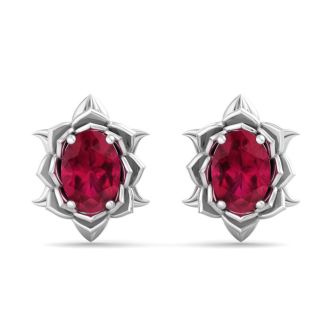 Ruby Earrings: 2 Carat Ruby Earrings