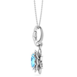 Blue Topaz Necklace: 1 Carat Blue Topaz Necklace