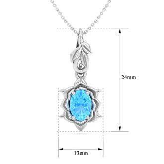 Blue Topaz Necklace: 1 Carat Blue Topaz Necklace