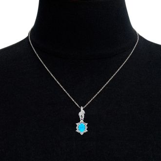 Blue Topaz Necklace: 1 Carat Blue Topaz Necklace