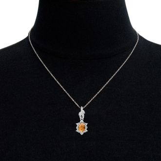 Citrine Necklace: 3/4 Carat Citrine Necklace