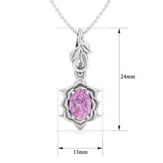Pink Topaz Necklace: 1 Carat Pink Topaz Necklace