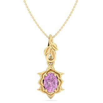 Pink Topaz Necklace: 1 Carat Pink Topaz Necklace