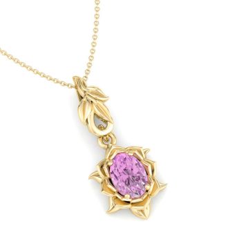 Pink Topaz Necklace: 1 Carat Pink Topaz Necklace