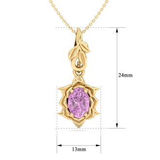 Pink Topaz Necklace: 1 Carat Pink Topaz Necklace
